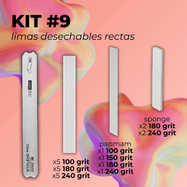 KIT #9 limas desechables rectas (base metálica EXPERT 20 + repuestos)