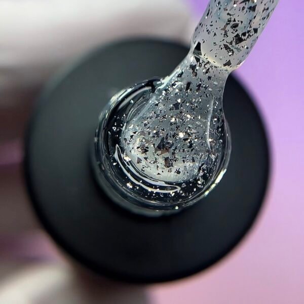 RN RUSSIAN NAILS TOP COAT con efecto 10ml/0.3oz (tono 04, con foil plateado)