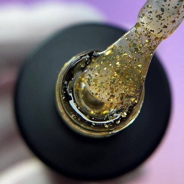 RN RUSSIAN NAILS TOP COAT con efecto 10ml/0.3oz (tono 05, con foil dorado)