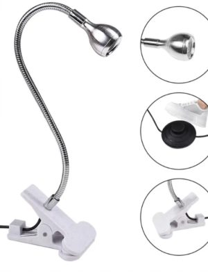 Mini lámpara UV/LED para uñas con pinza y pedal (color plateado)