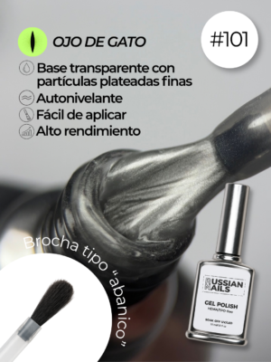 RN RUSSIAN NAILS Gel Polish OJO DE GATO 15ml (tono 101, transparente)