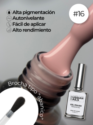 RN RUSSIAN NAILS Gel Polish 15ml (tono 16)