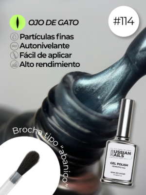 RN RUSSIAN NAILS Gel Polish OJO DE GATO 15ml (tono 114)