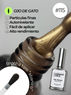 RN RUSSIAN NAILS Gel Polish OJO DE GATO 15ml (tono 115)
