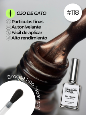 RN RUSSIAN NAILS Gel Polish OJO DE GATO 15ml (tono 118)