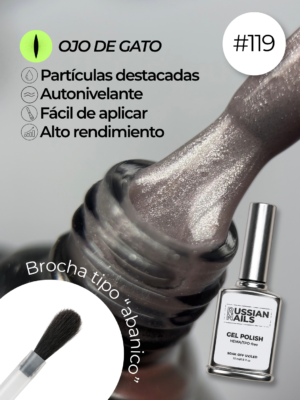 RN RUSSIAN NAILS Gel Polish OJO DE GATO 15ml (tono 119)