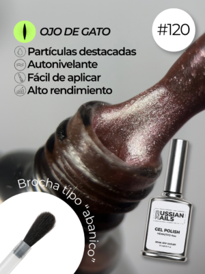 RN RUSSIAN NAILS Gel Polish OJO DE GATO 15ml (tono 120)