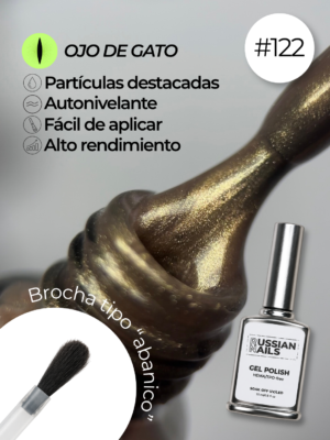 RN RUSSIAN NAILS Gel Polish OJO DE GATO 15ml (tono 122)