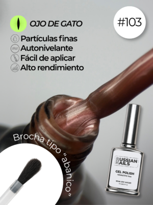 RN RUSSIAN NAILS Gel Polish OJO DE GATO 15ml (tono 103)