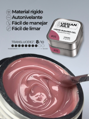 RN RUSSIAN NAILS Liquid Builder Gel 30g (tono 05), frasco convencional