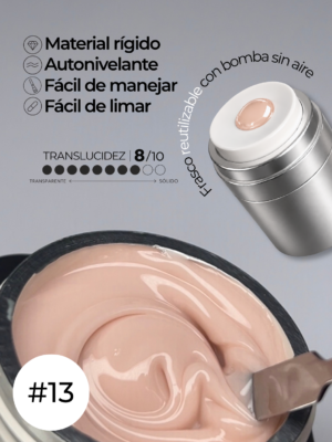 RN RUSSIAN NAILS Liquid Builder Gel 30g (tono 13), frasco AIRLESS